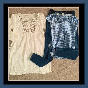 LOT OF OLD NAVY MATERNITY CLOTHES TOP DRESS & DISTRESSED JEANS~WOMENS SIZE XS
